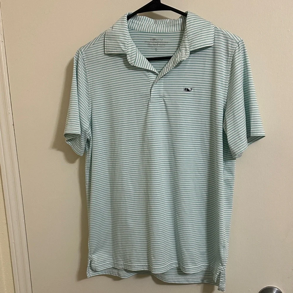 EUC Vineyard Vines‎ Boys On the Go Sankaty Striped Short Sleeve Polo XL
